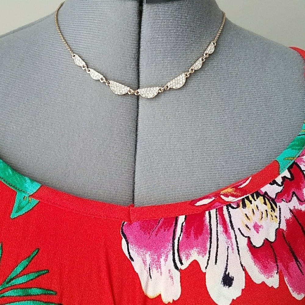 KSNY gold and rhinestone necklace
